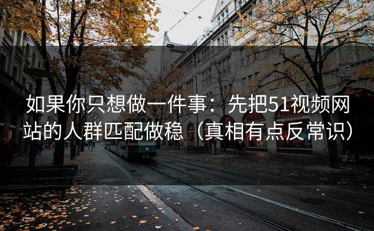 如果你只想做一件事：先把51视频网站的人群匹配做稳（真相有点反常识）