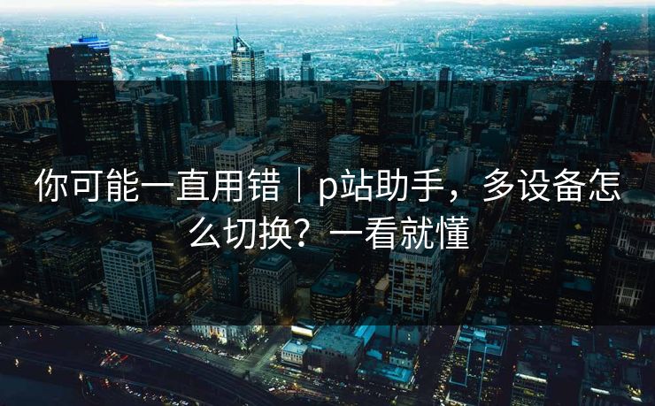 你可能一直用错｜p站助手，多设备怎么切换？一看就懂